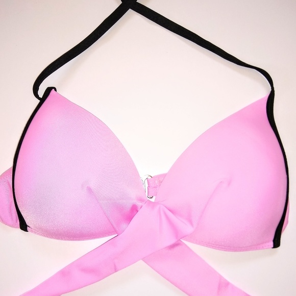 Boutique Pink & White X Wrap Bikini Swimsuit - Picture 3 of 8